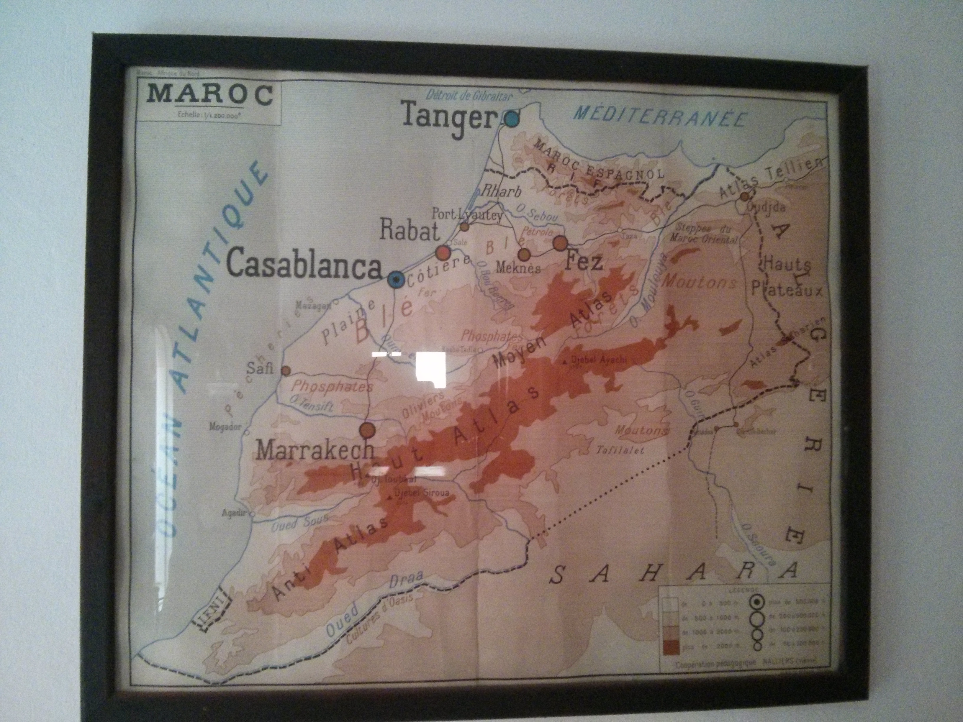 Carte scolaire du Maroc de 1954